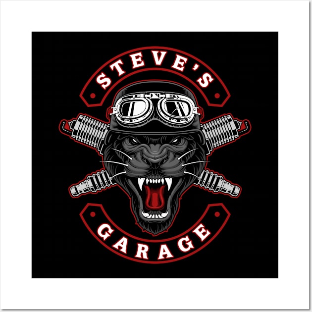 Steve's Garage Personalized Men's Gift Wall Art by grendelfly73